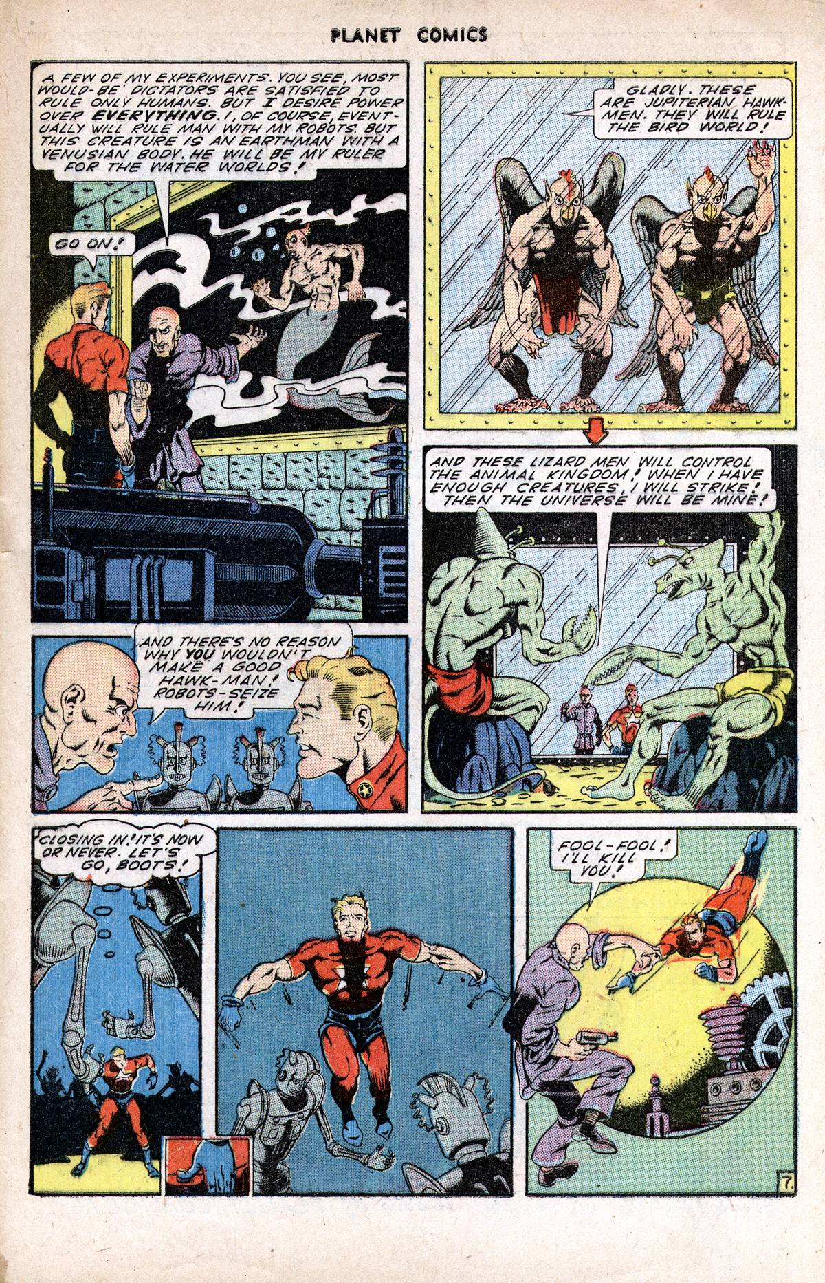 Planet Comics #37 (Fiction House), page 49. Public domain (US).