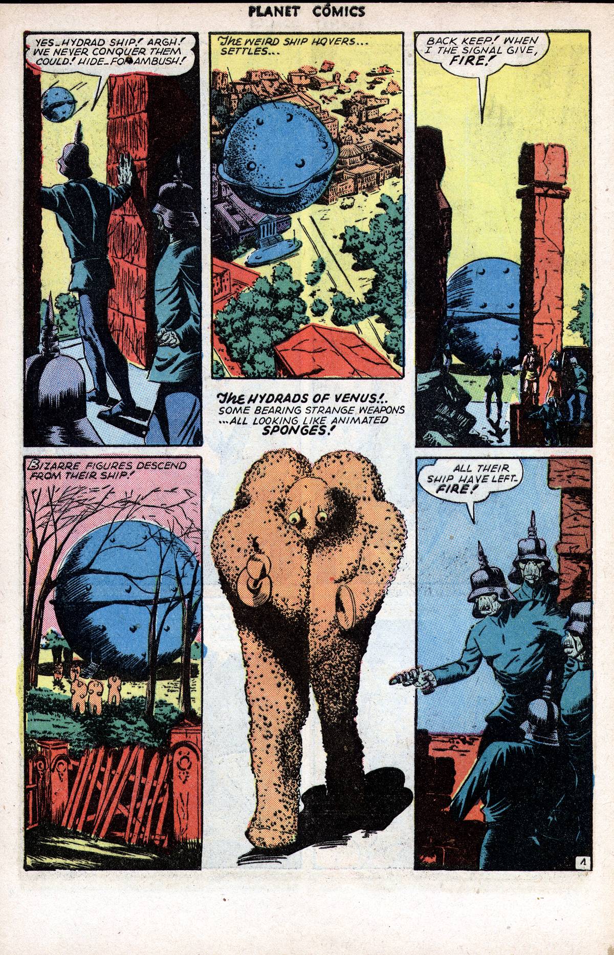 Planet Comics #37 (Fiction House), page 6. Public domain (US).