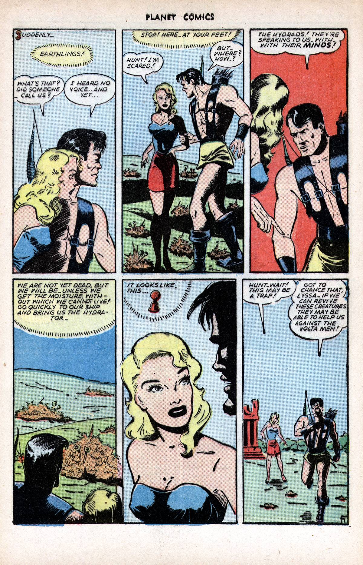 Planet Comics #37 (Fiction House), page 9. Public domain (US).