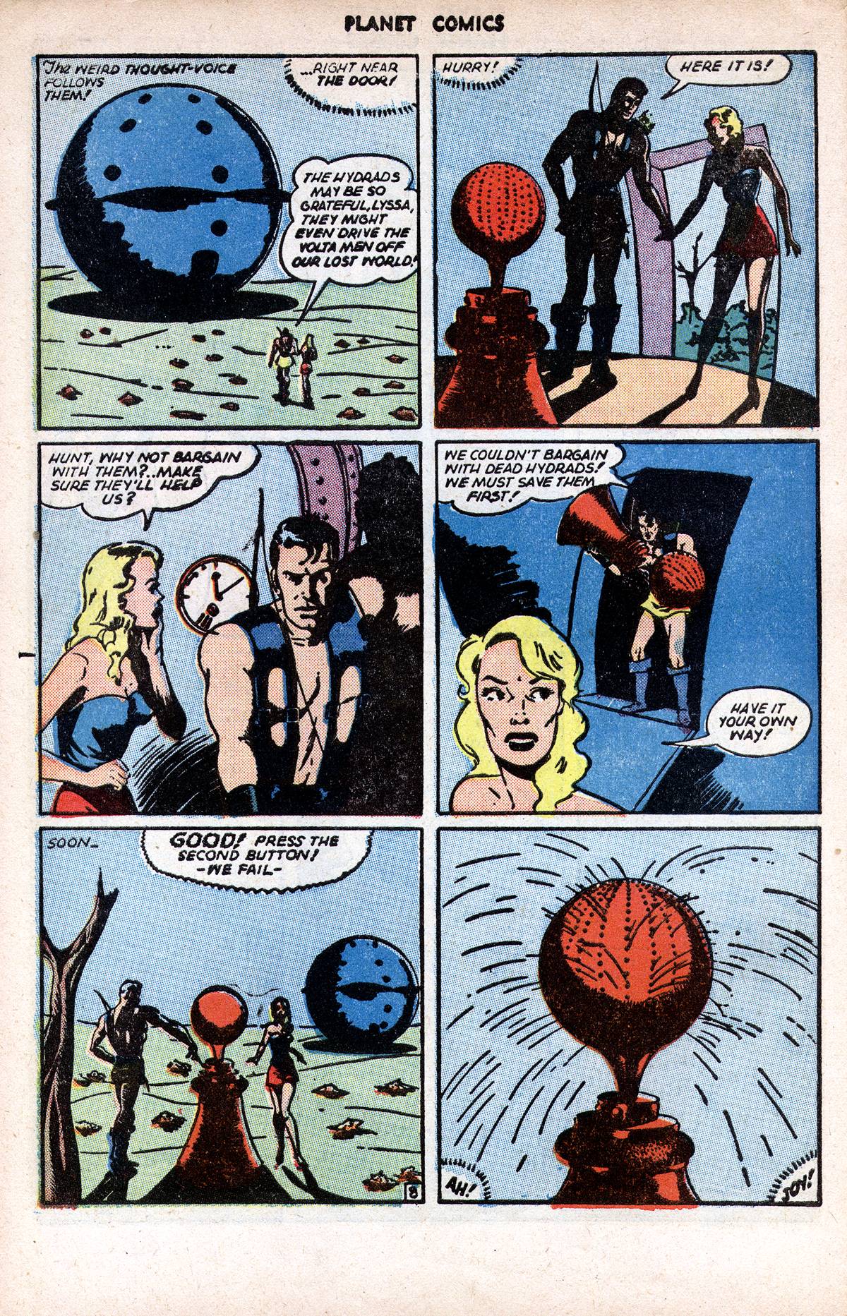 Planet Comics #37 (Fiction House), page 10. Public domain (US).
