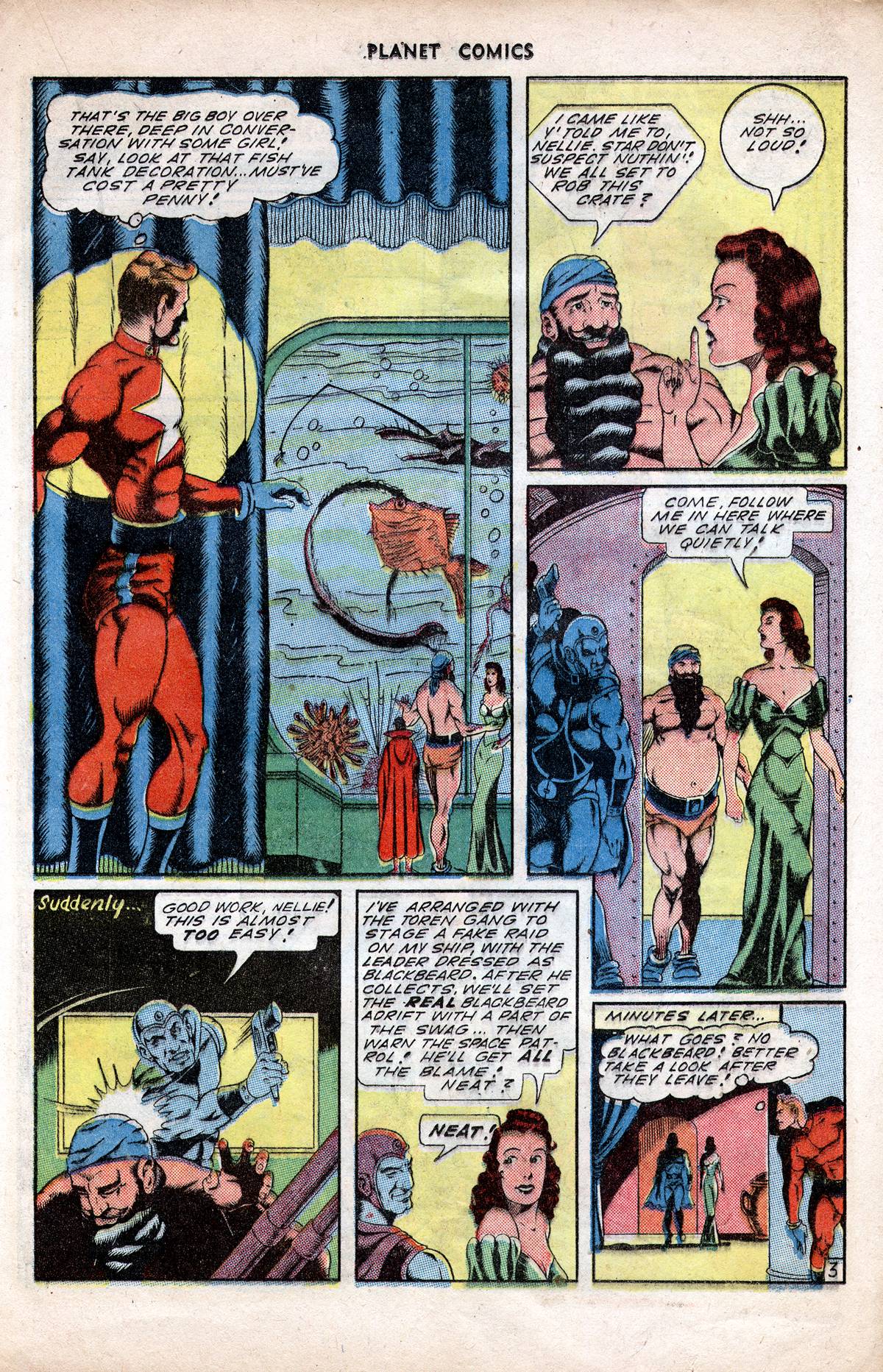 Planet Comics #38 (Fiction House), page 21. Public domain (US).