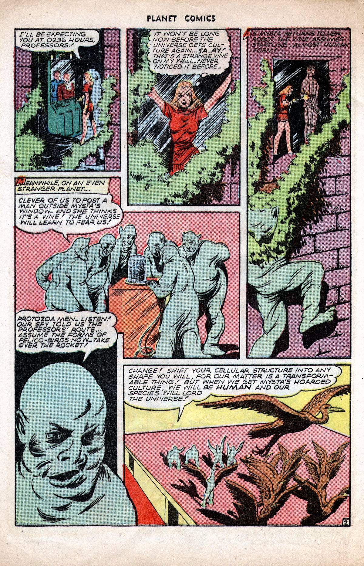 Planet Comics #38 (Fiction House), page 28. Public domain (US).