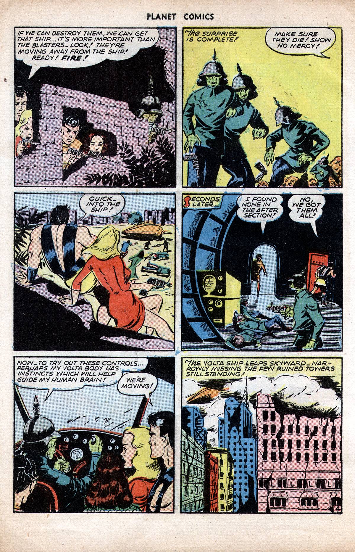 Planet Comics #38 (Fiction House), page 6. Public domain (US).