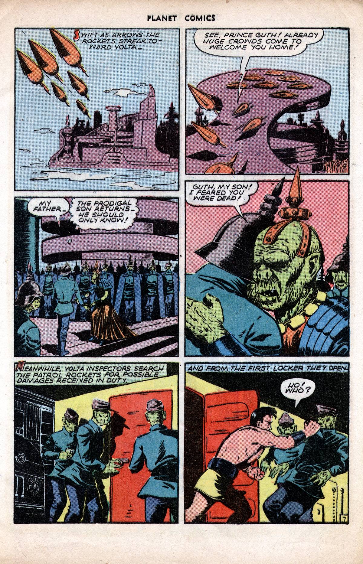Planet Comics #38 (Fiction House), page 9. Public domain (US).