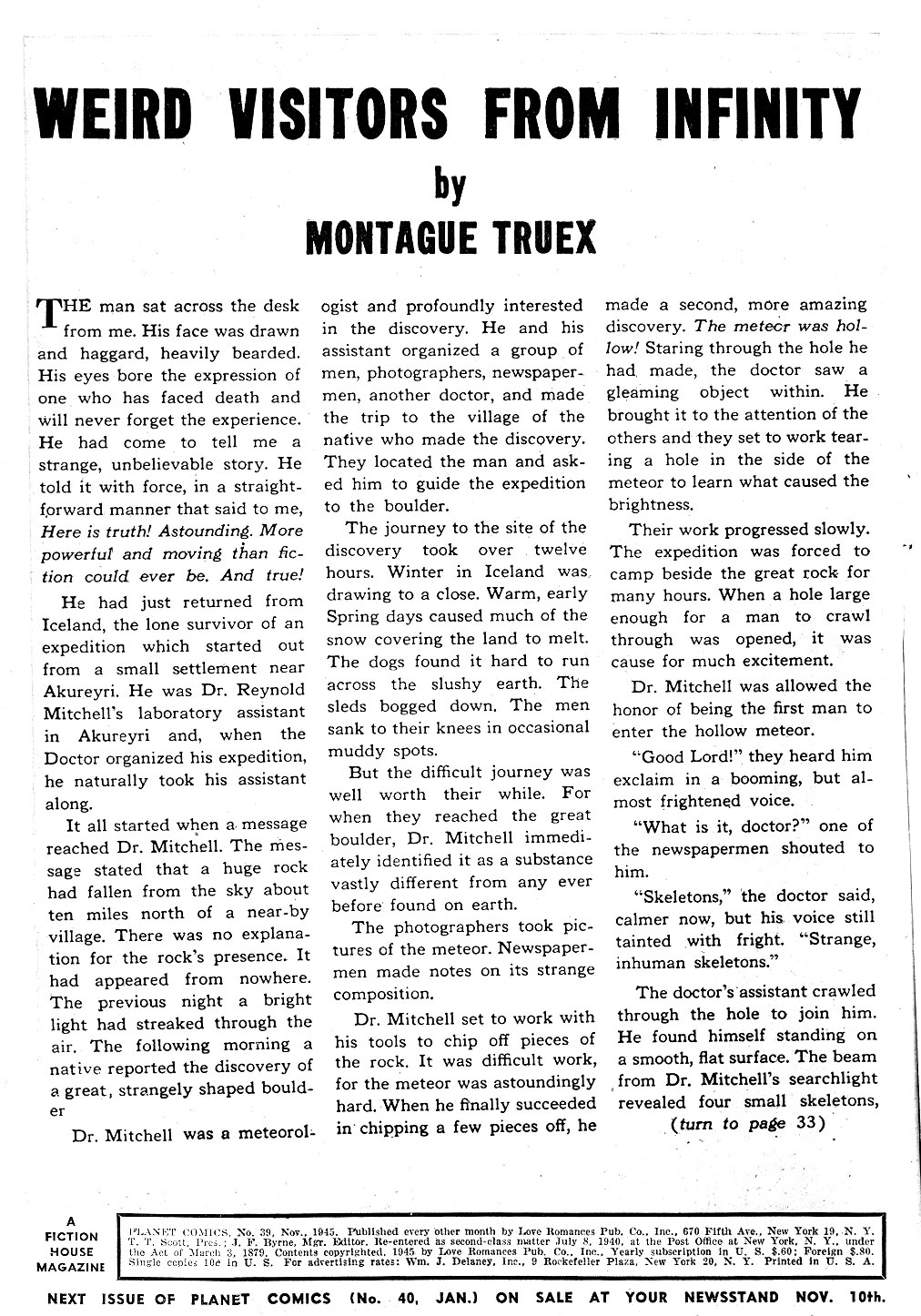 Planet Comics #39 (Fiction House), page 2. Public domain (US).