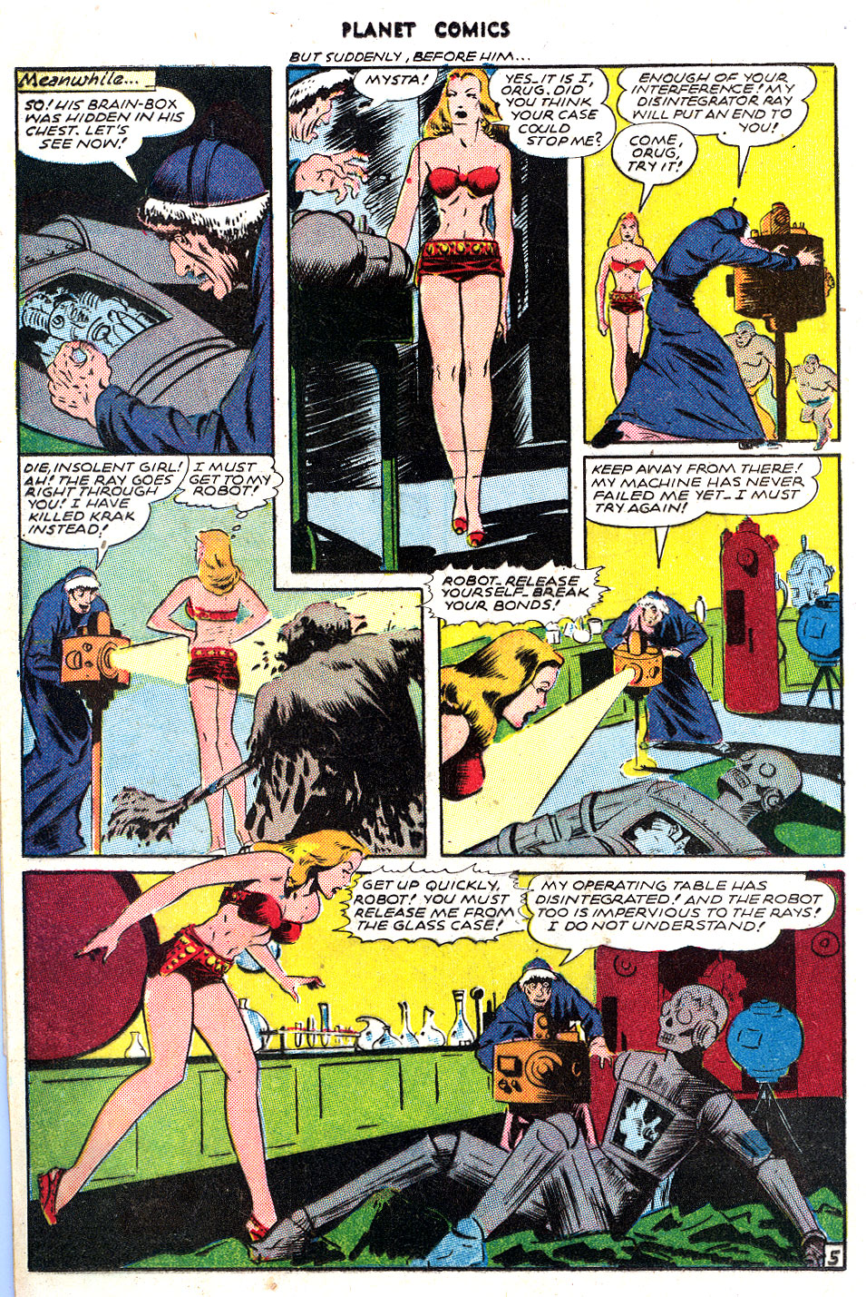 Planet Comics #39 (Fiction House), page 16. Public domain (US).