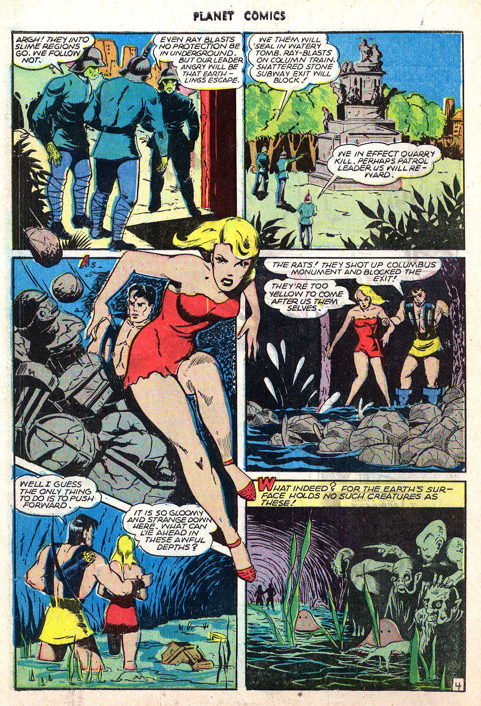 Planet Comics #40 (Fiction House), page 6. Public domain (US).