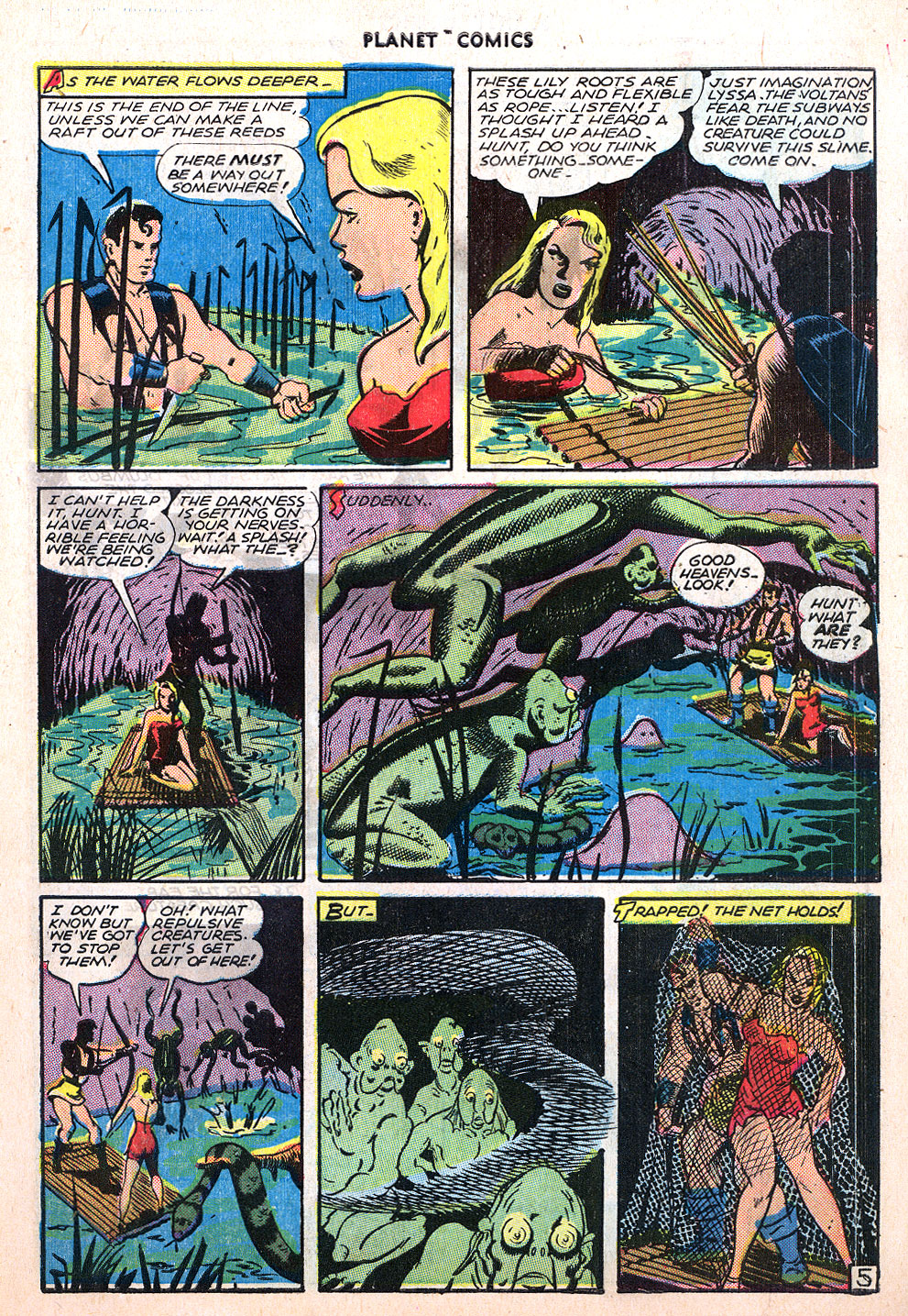 Planet Comics #40 (Fiction House), page 7. Public domain (US).