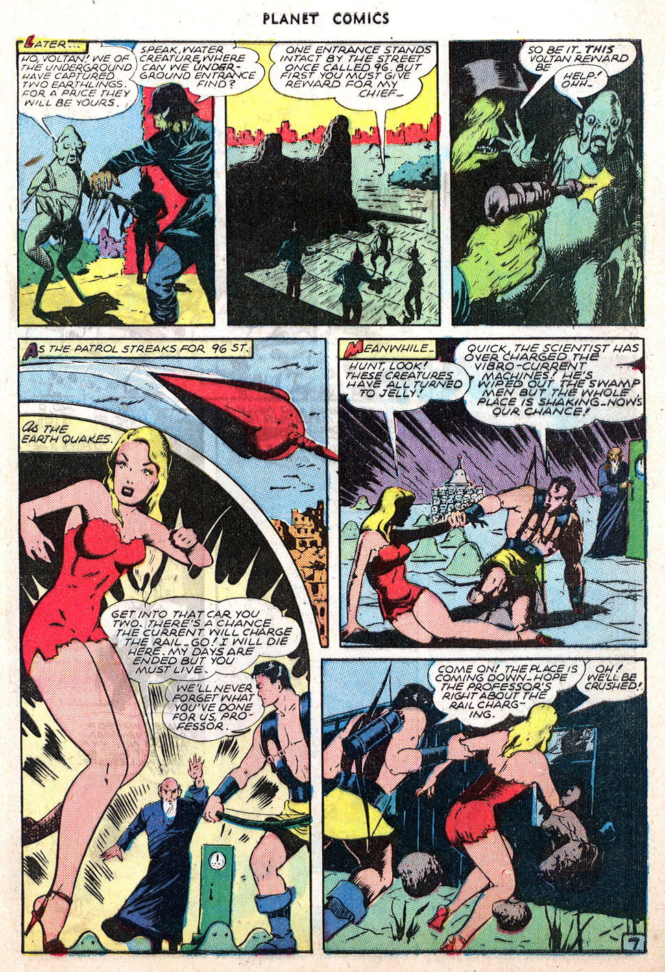 Planet Comics #40 (Fiction House), page 9. Public domain (US).