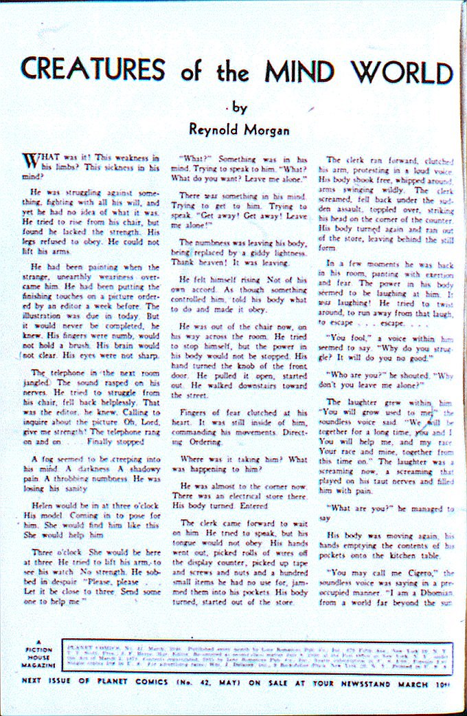 Planet Comics #41 (Fiction House), page 2. Public domain (US).