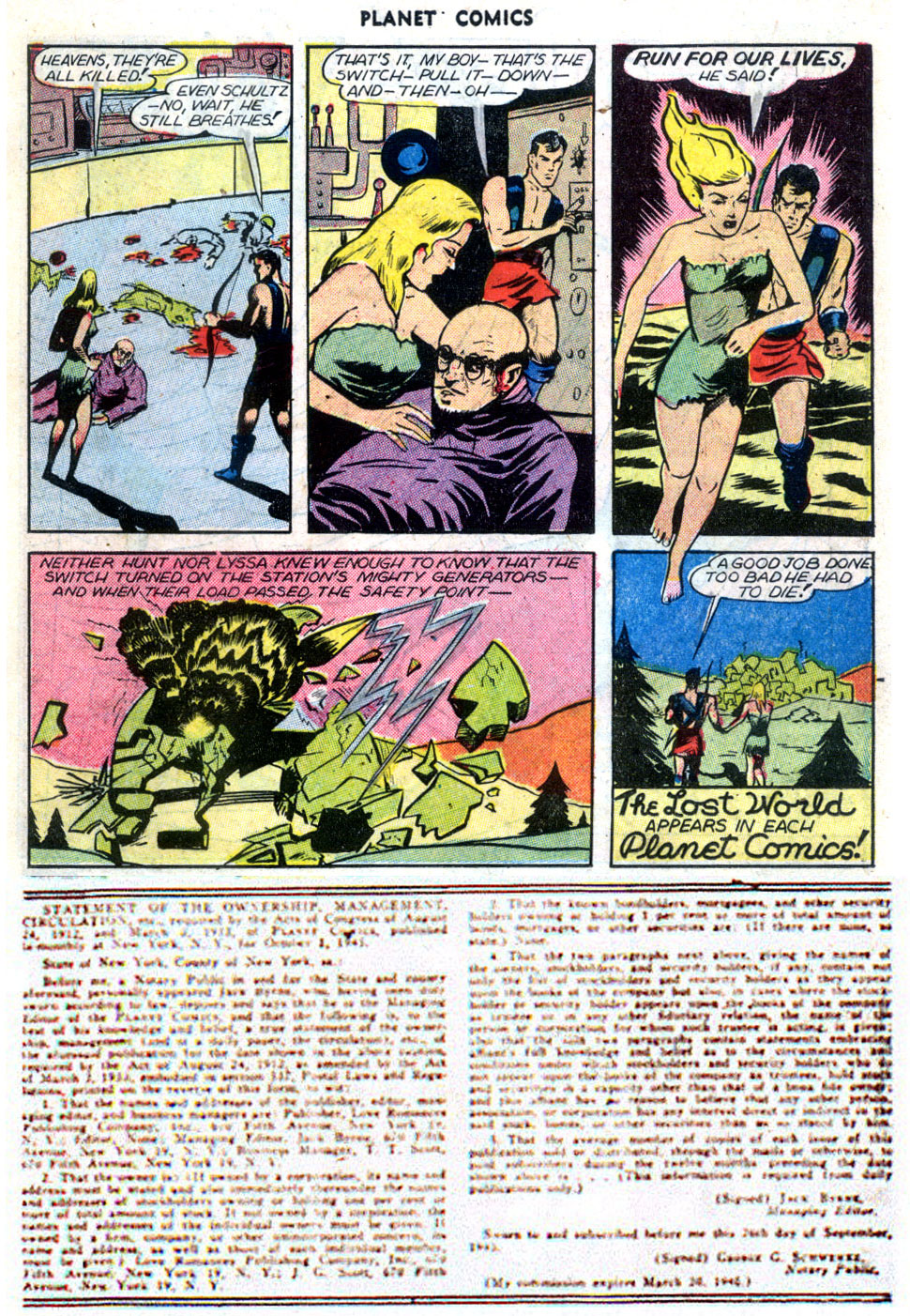 Planet Comics #41 (Fiction House), page 11. Public domain (US).