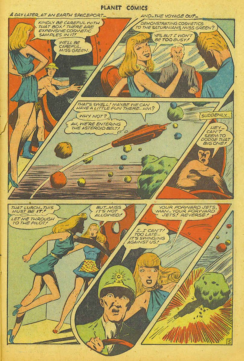 Planet Comics #41 (Fiction House), page 39. Public domain (US).