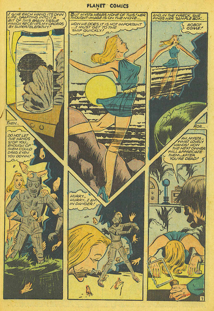 Planet Comics #41 (Fiction House), page 41. Public domain (US).