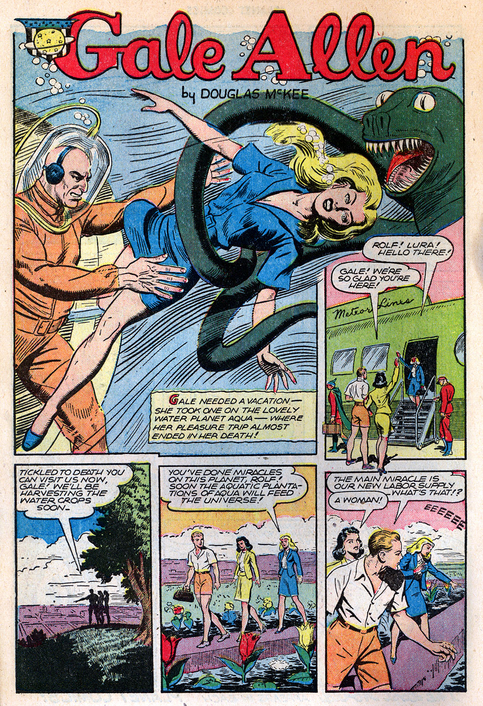 Planet Comics #42 (Fiction House), page 14. Public domain (US).