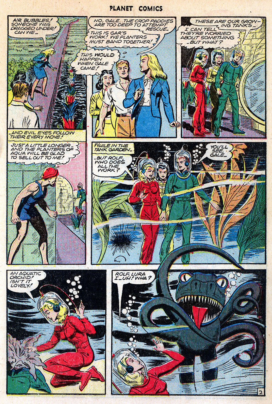 Planet Comics #42 (Fiction House), page 15. Public domain (US).