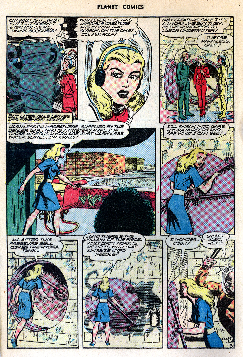 Planet Comics #42 (Fiction House), page 16. Public domain (US).