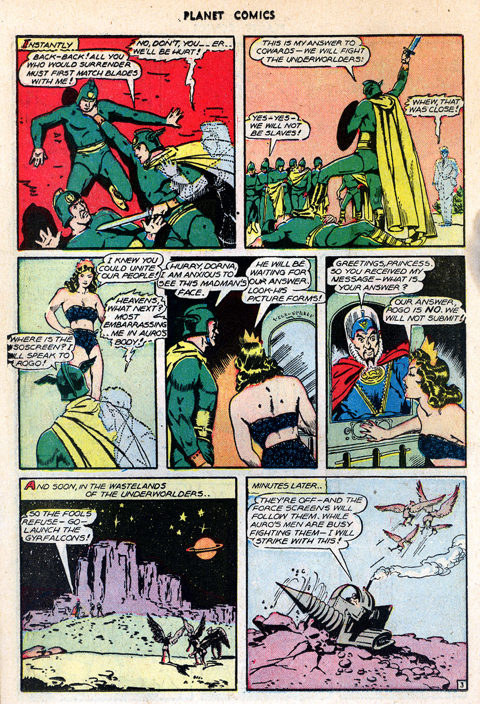 Planet Comics #42 (Fiction House), page 22. Public domain (US).