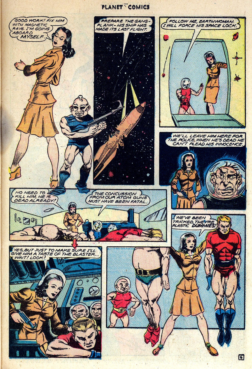 Planet Comics #42 (Fiction House), page 33. Public domain (US).