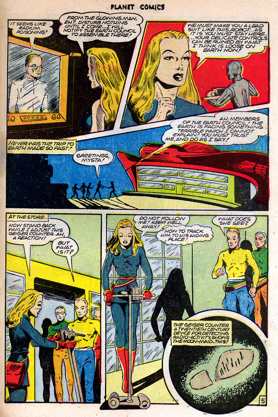 Planet Comics #42 (Fiction House), page 41. Public domain (US).