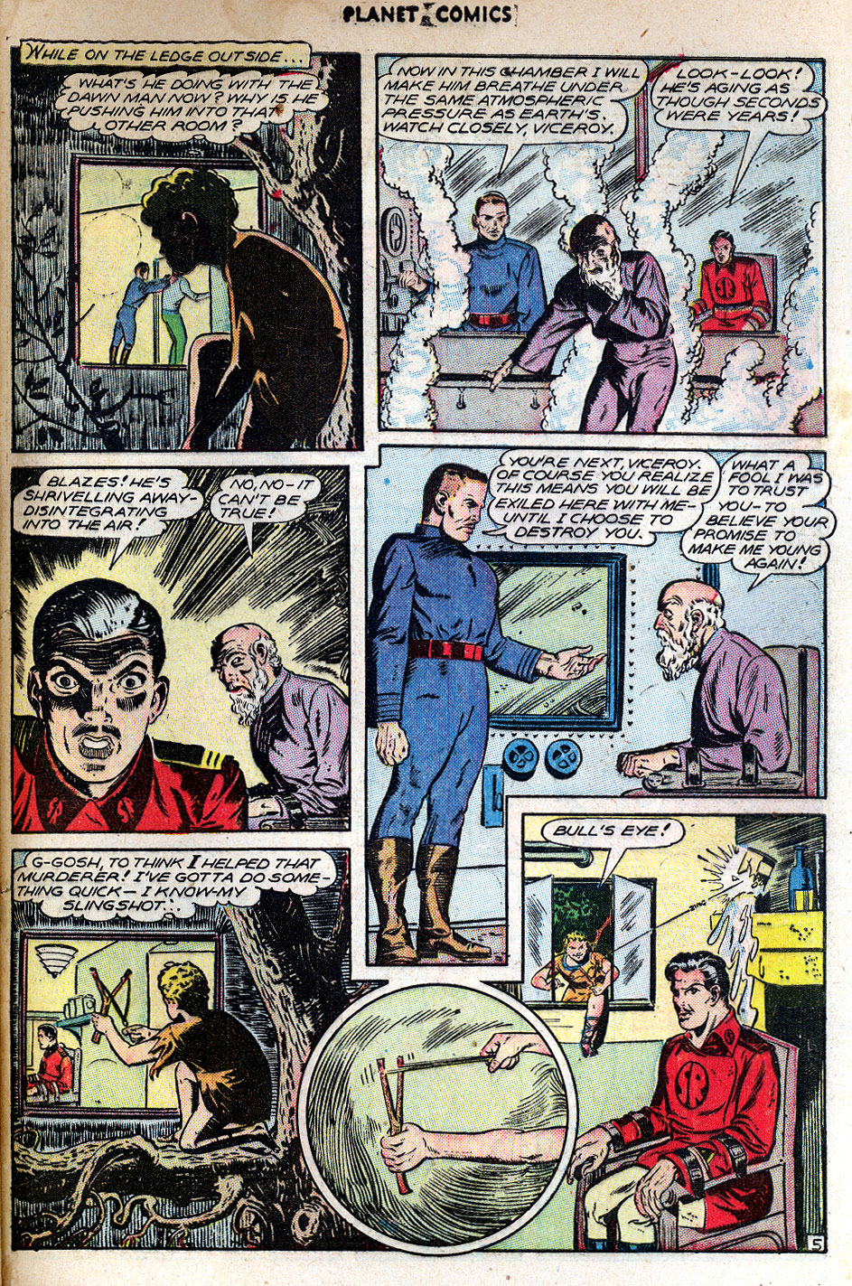 Planet Comics #42 (Fiction House), page 49. Public domain (US).