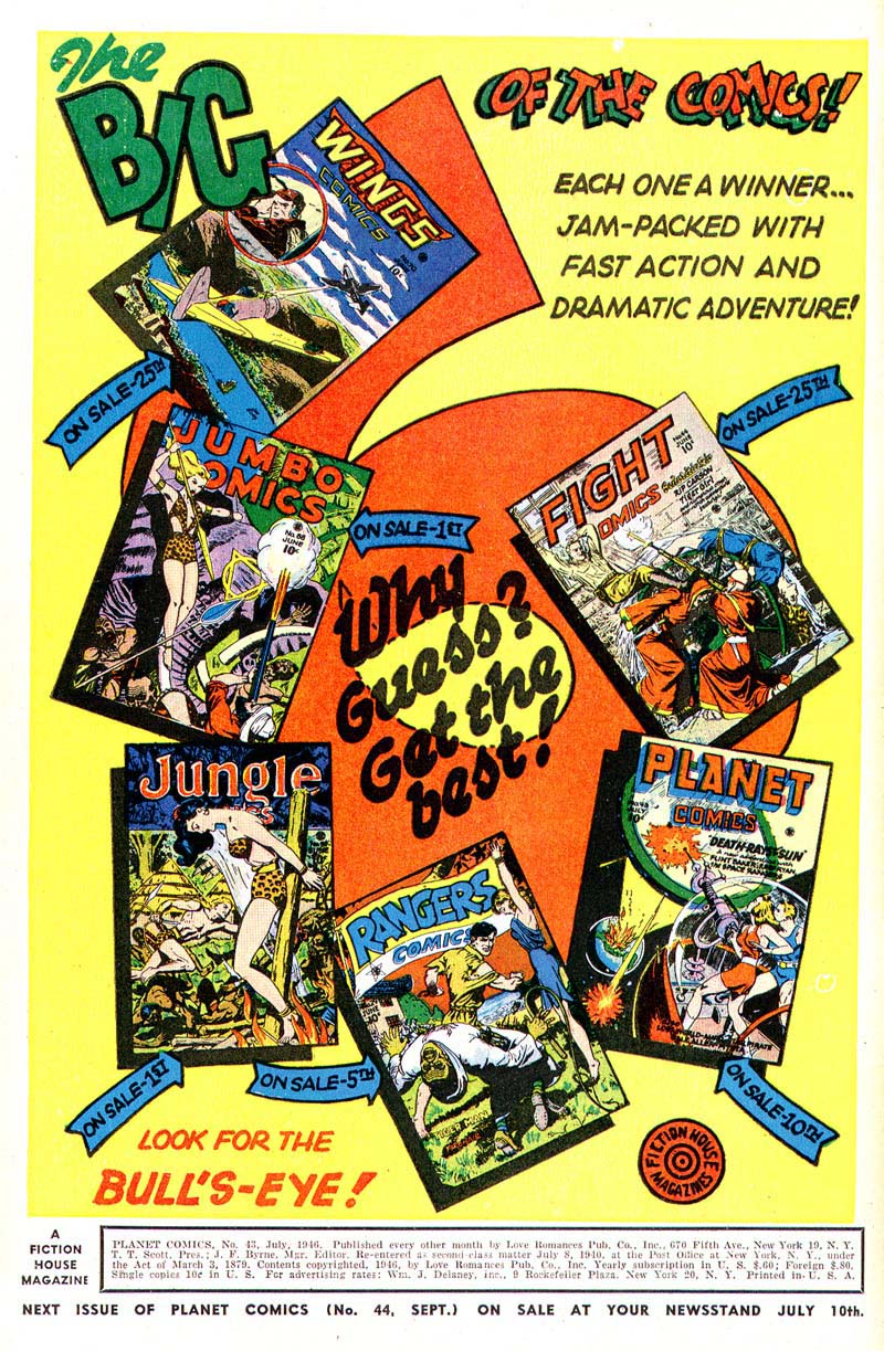 Planet Comics #43 (Fiction House), page 2. Public domain (US).