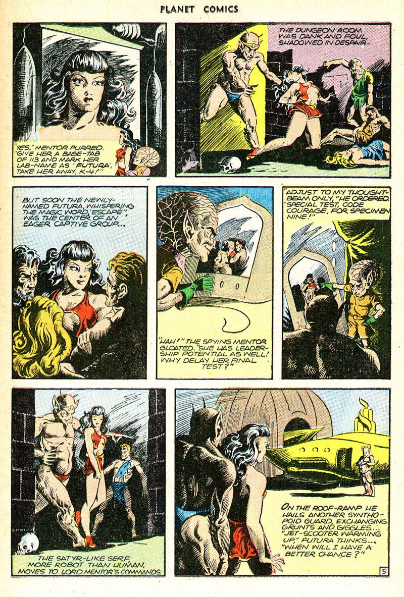 Planet Comics #43 (Fiction House), page 17. Public domain (US).