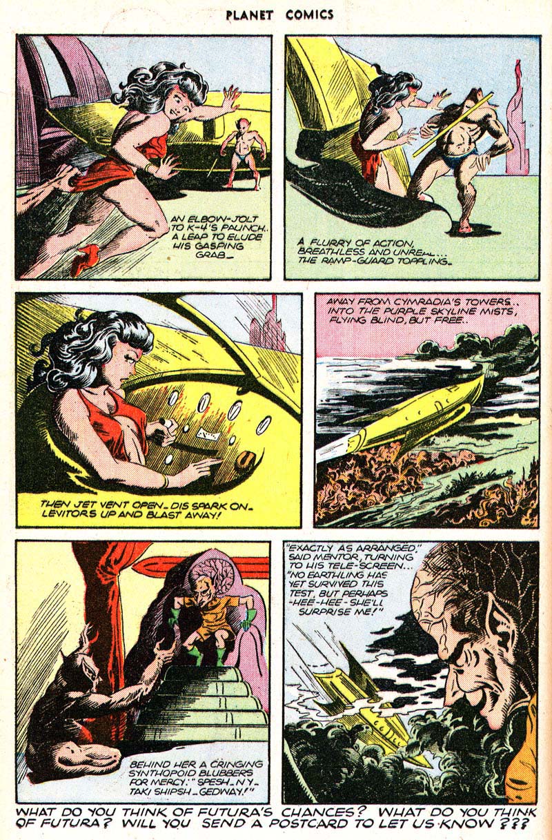 Planet Comics #43 (Fiction House), page 18. Public domain (US).