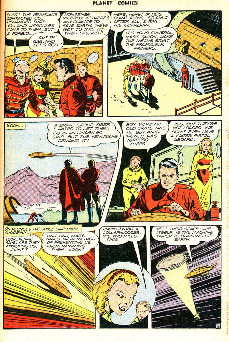 Planet Comics #43 (Fiction House), page 29. Public domain (US).