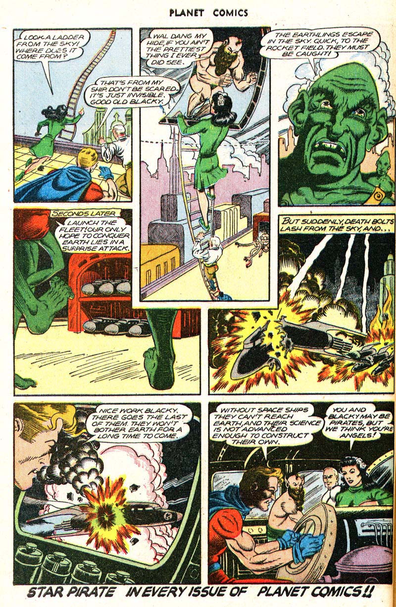 Planet Comics #43 (Fiction House), page 42. Public domain (US).