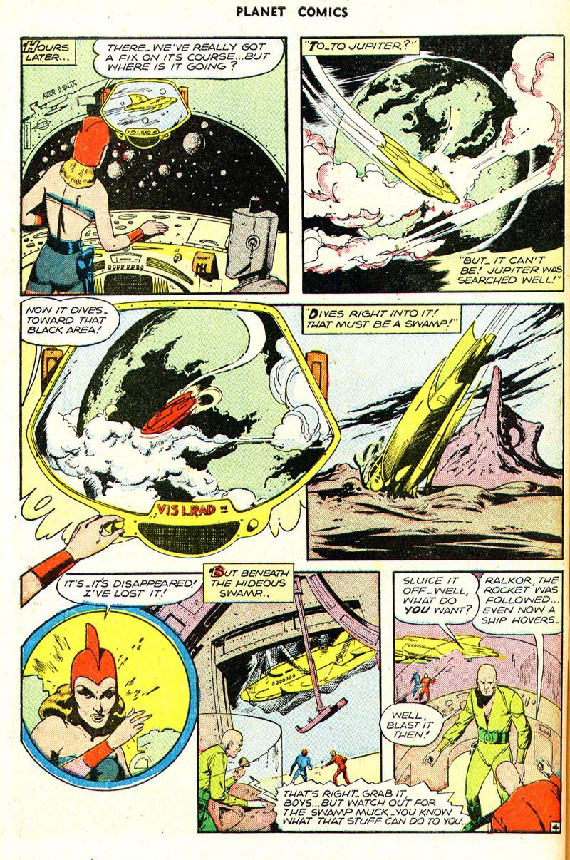 Planet Comics #43 (Fiction House), page 46. Public domain (US).