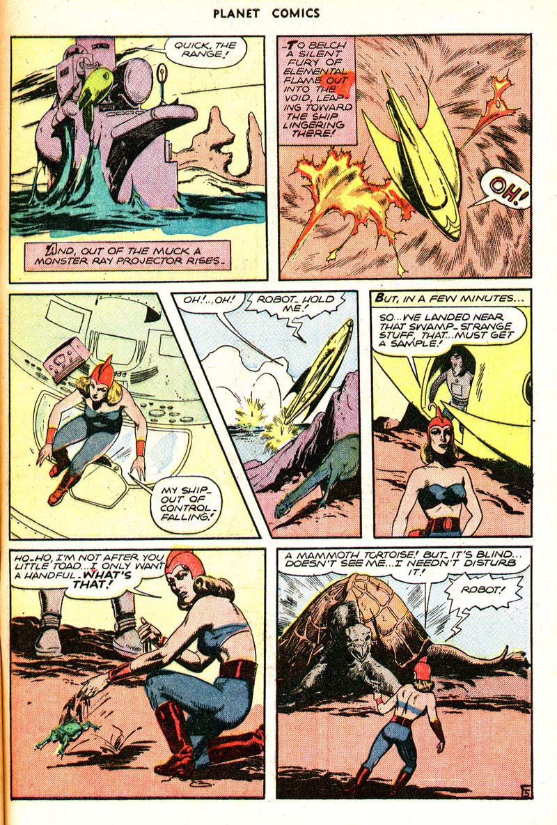 Planet Comics #43 (Fiction House), page 47. Public domain (US).