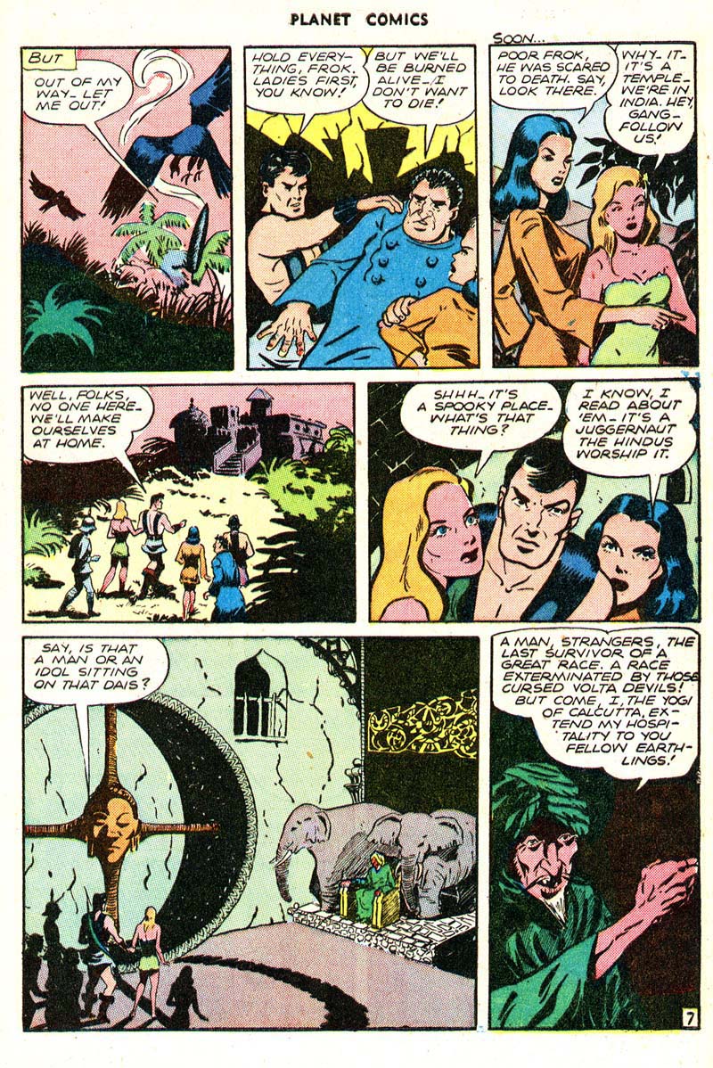 Planet Comics #43 (Fiction House), page 9. Public domain (US).