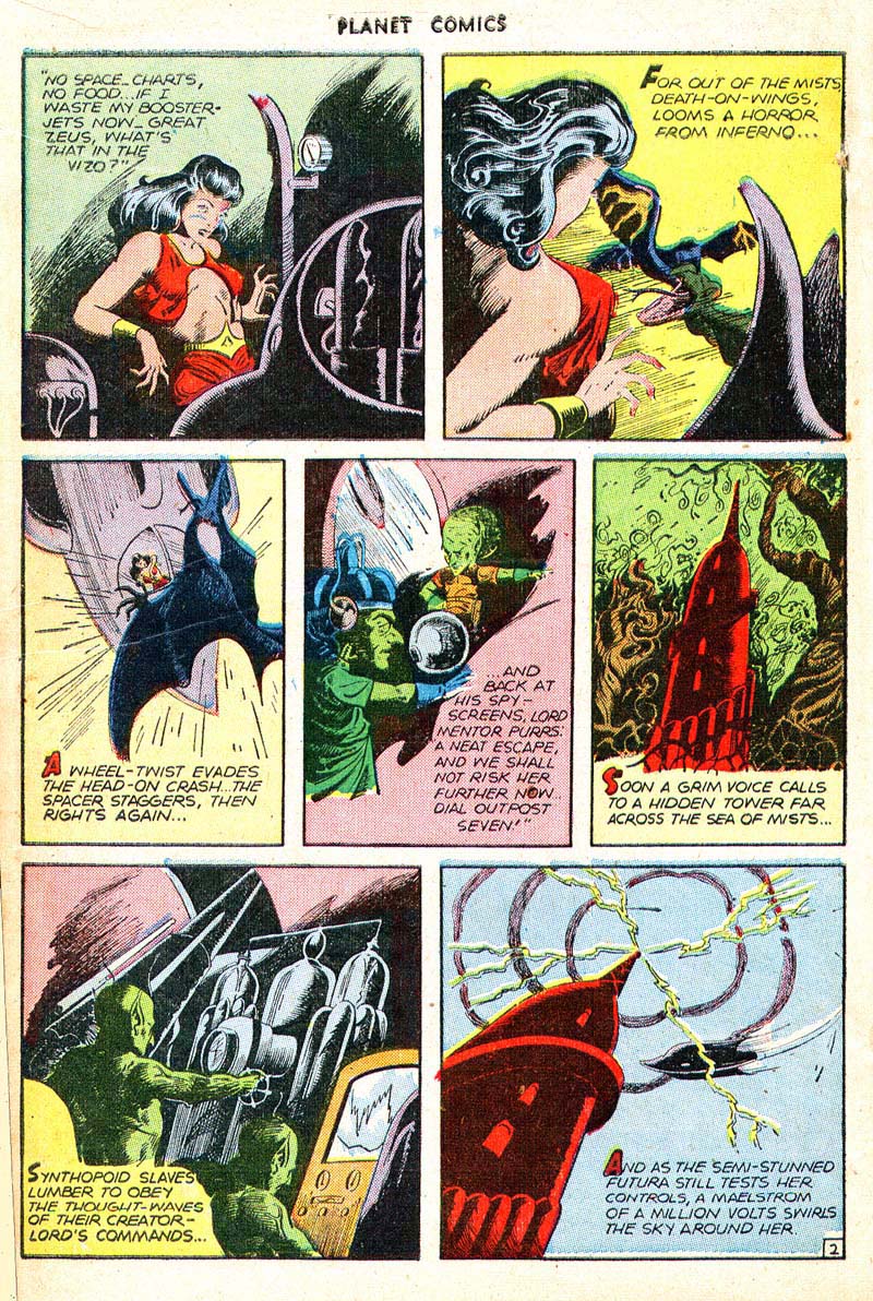 Planet Comics #44 (Fiction House), page 15. Public domain (US).