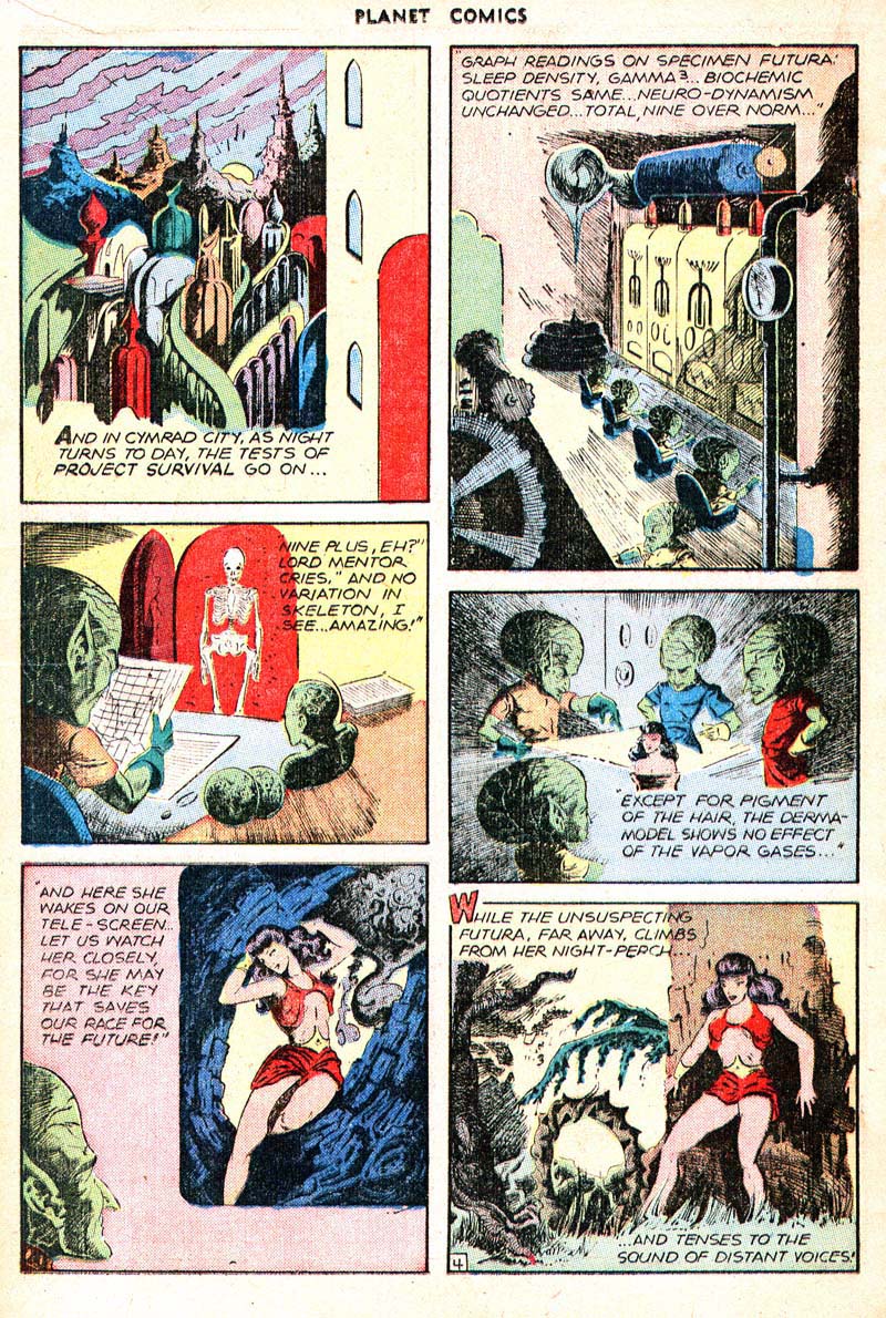 Planet Comics #44 (Fiction House), page 17. Public domain (US).