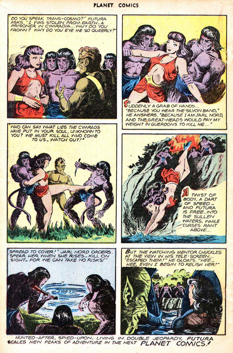 Planet Comics #44 (Fiction House), page 19. Public domain (US).