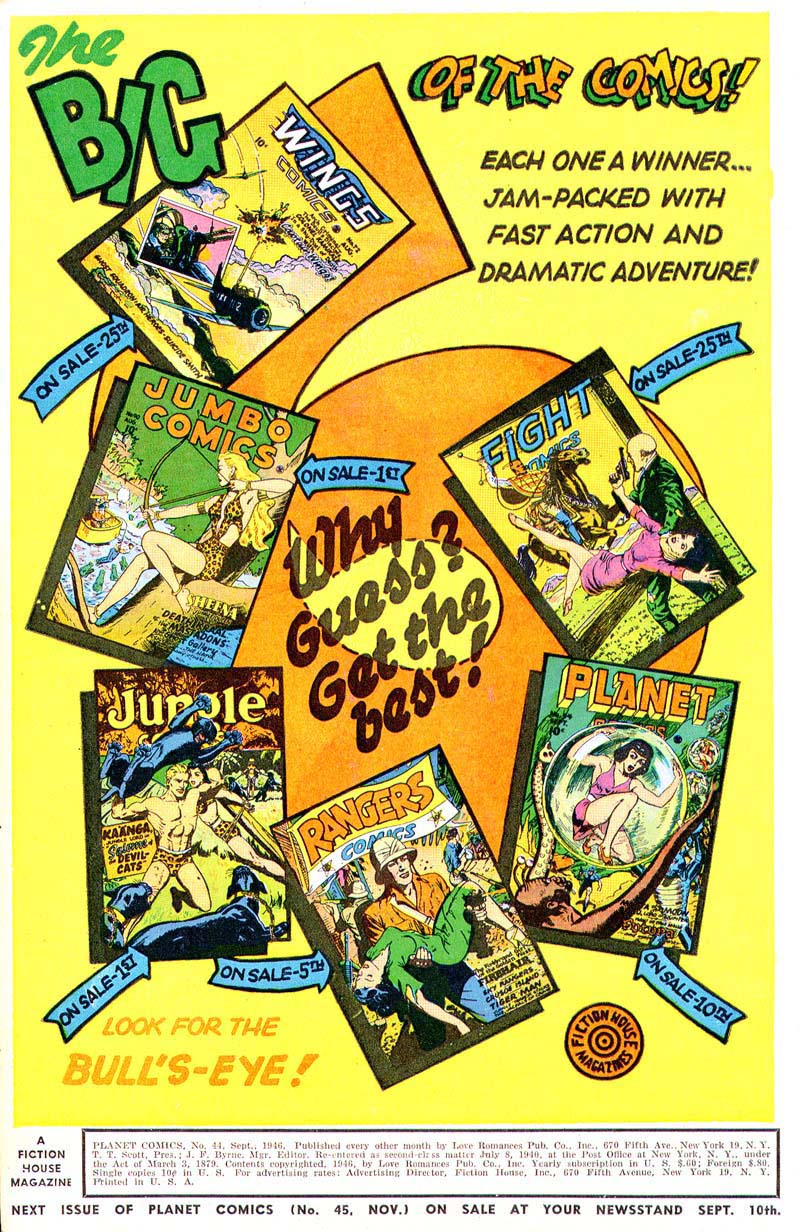 Planet Comics #44 (Fiction House), page 3. Public domain (US).