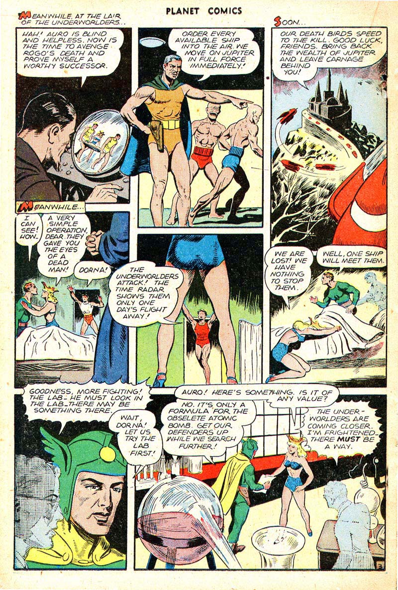 Planet Comics #44 (Fiction House), page 23. Public domain (US).
