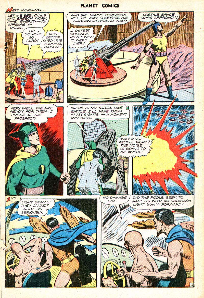 Planet Comics #44 (Fiction House), page 26. Public domain (US).