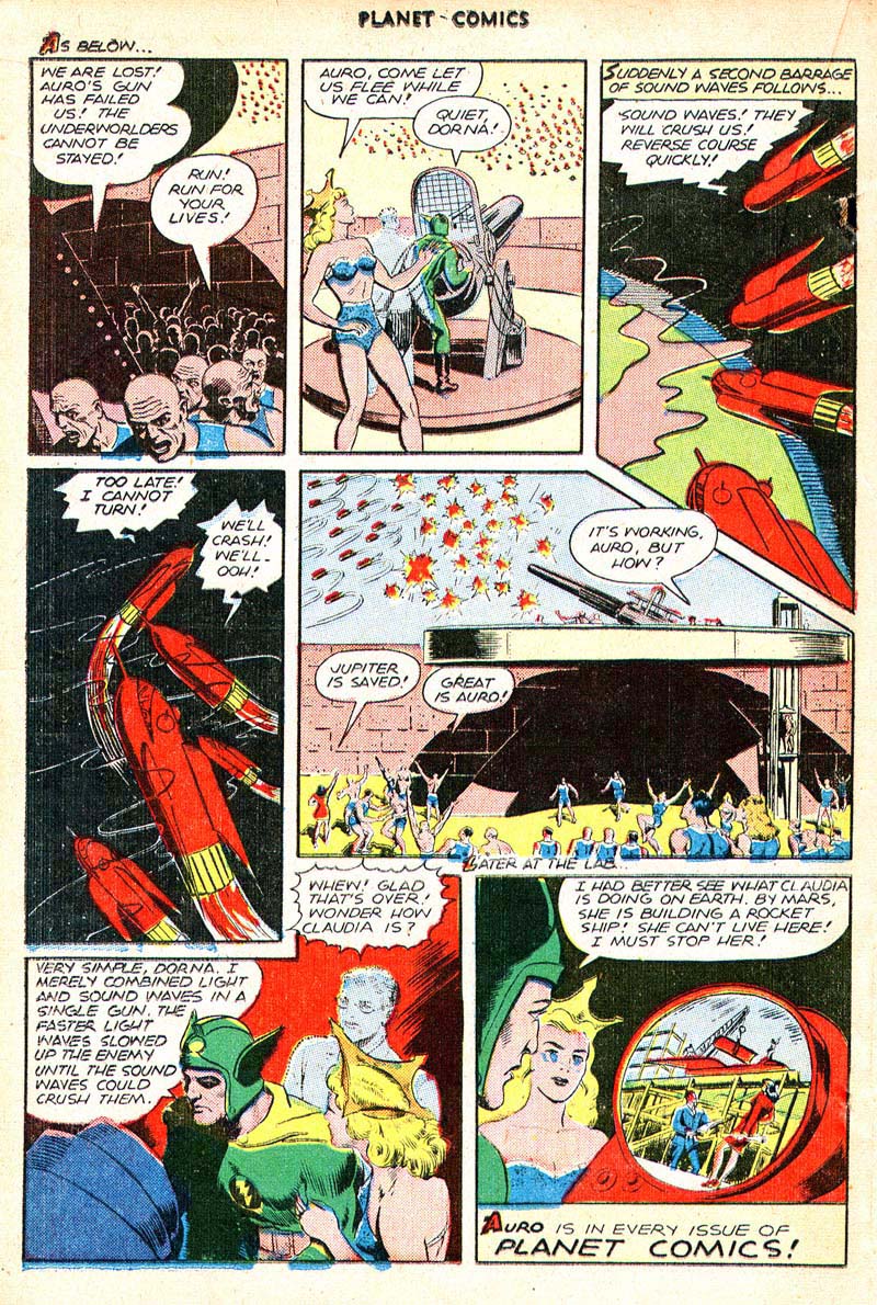 Planet Comics #44 (Fiction House), page 27. Public domain (US).