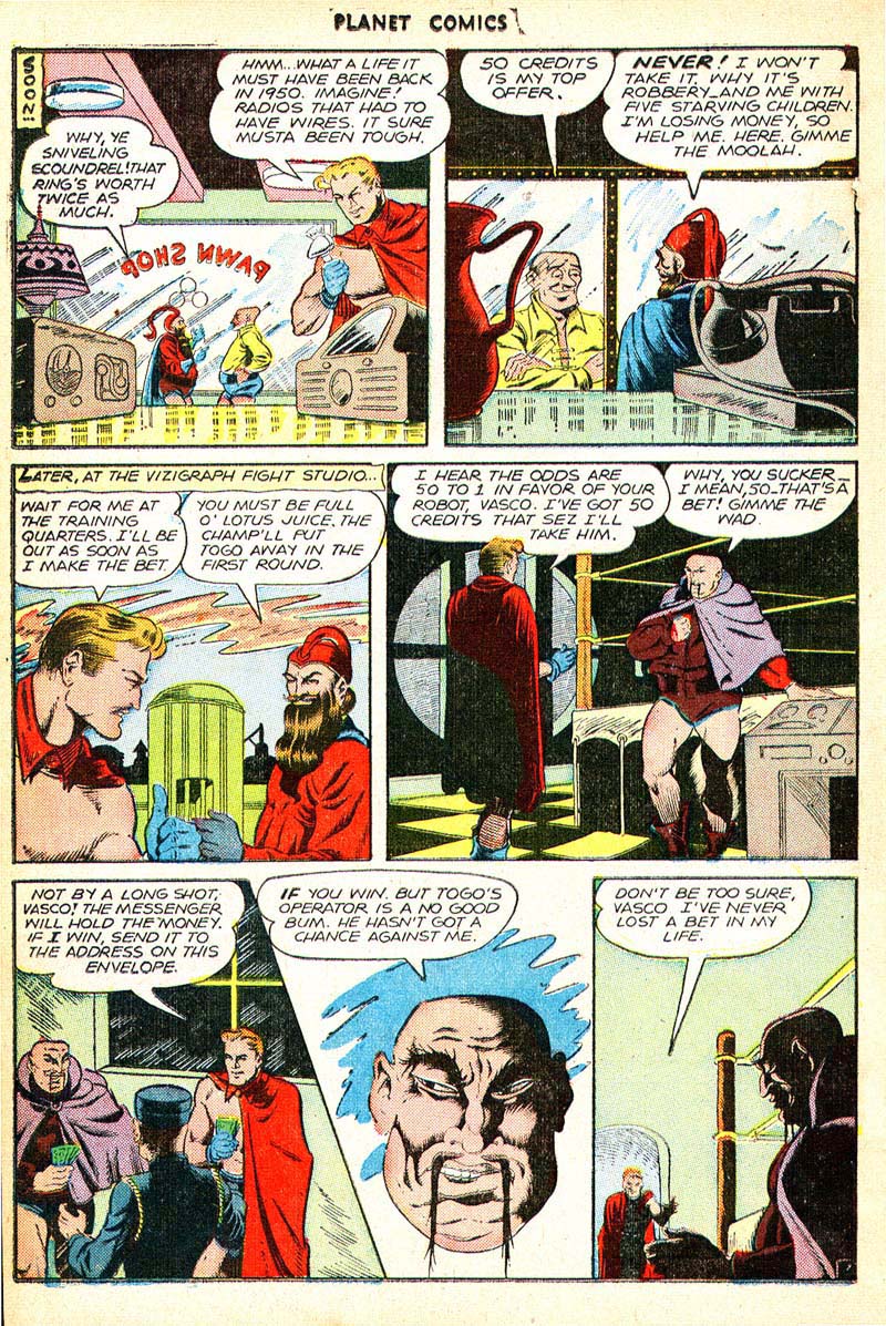 Planet Comics #44 (Fiction House), page 39. Public domain (US).
