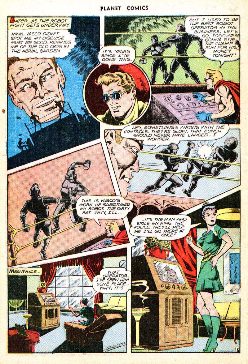 Planet Comics #44 (Fiction House), page 41. Public domain (US).