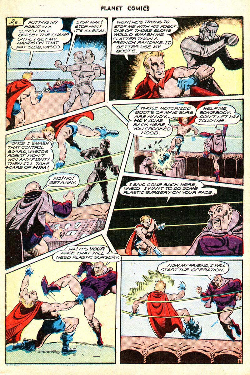Planet Comics #44 (Fiction House), page 42. Public domain (US).