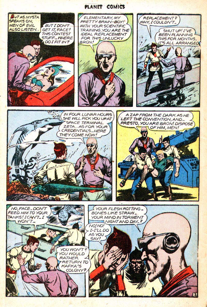Planet Comics #44 (Fiction House), page 45. Public domain (US).