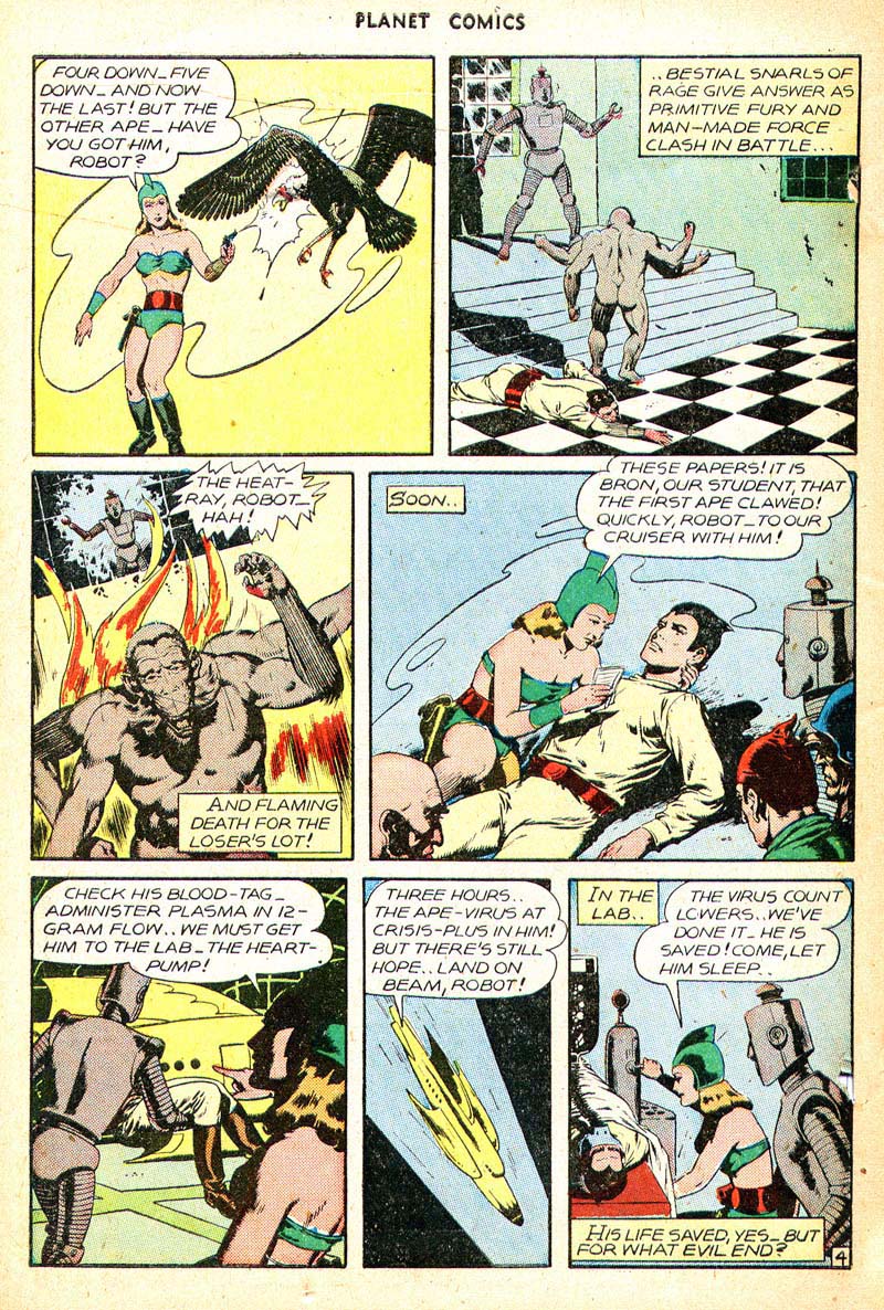 Planet Comics #44 (Fiction House), page 47. Public domain (US).