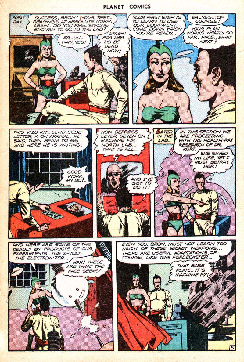 Planet Comics #44 (Fiction House), page 48. Public domain (US).
