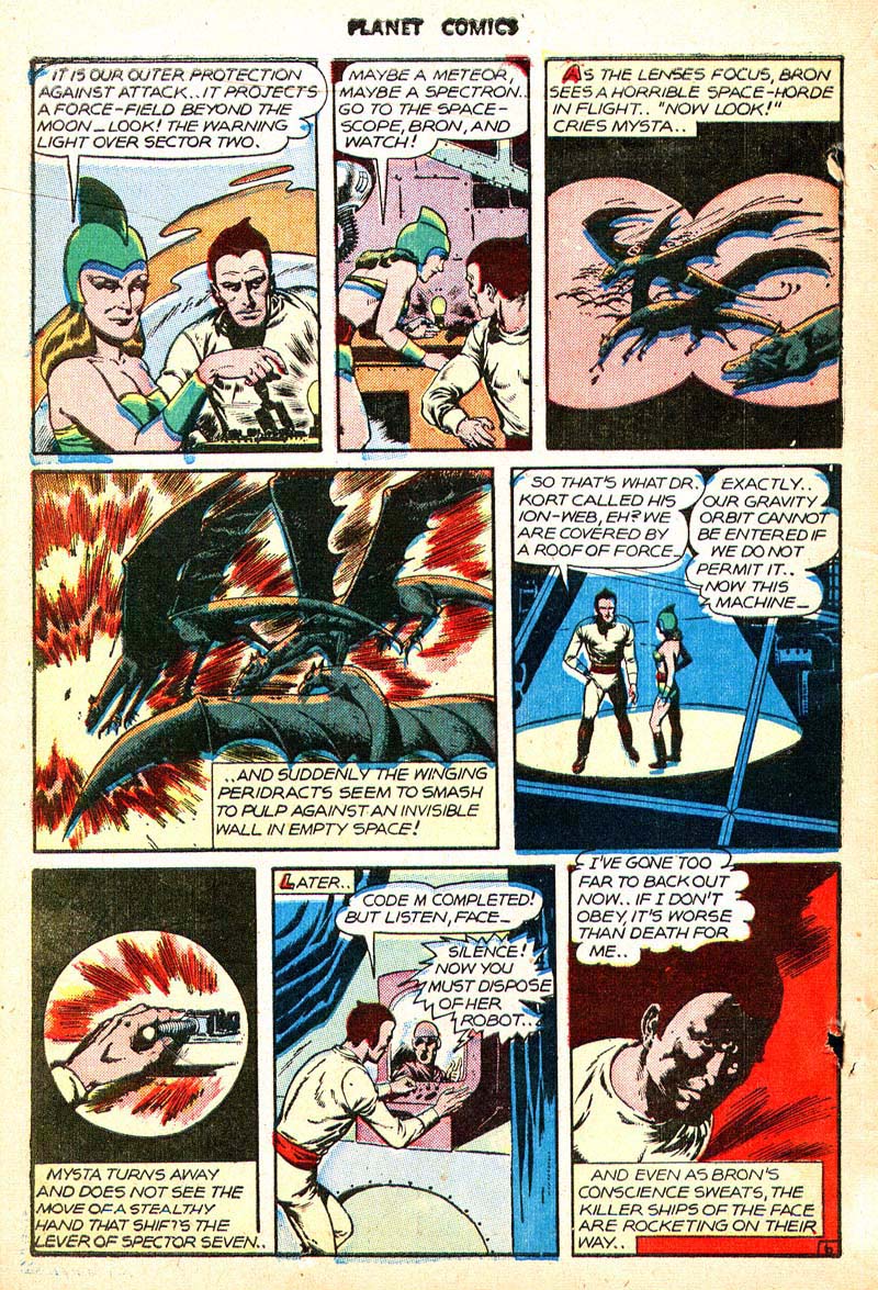 Planet Comics #44 (Fiction House), page 49. Public domain (US).