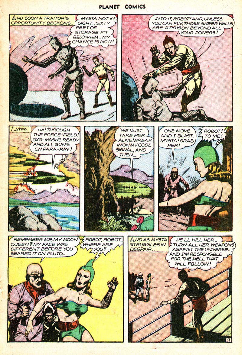 Planet Comics #44 (Fiction House), page 50. Public domain (US).