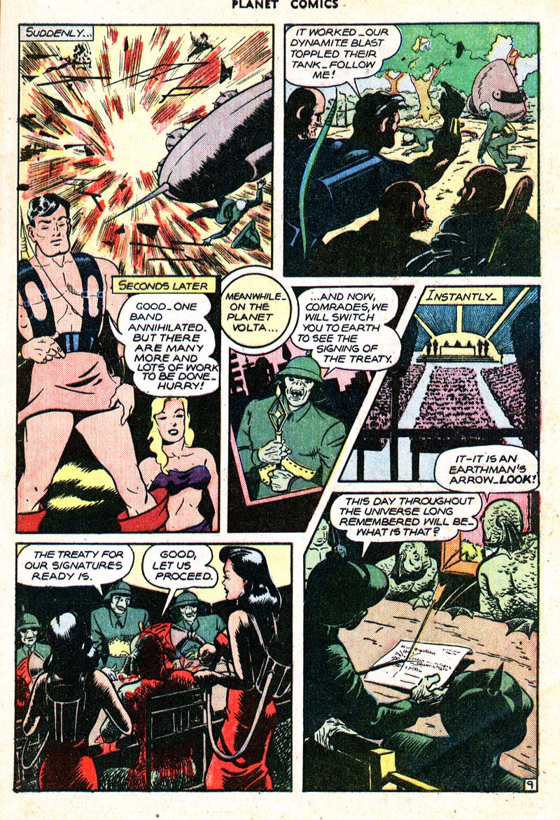 Planet Comics #45 (Fiction House), page 12. Public domain (US).