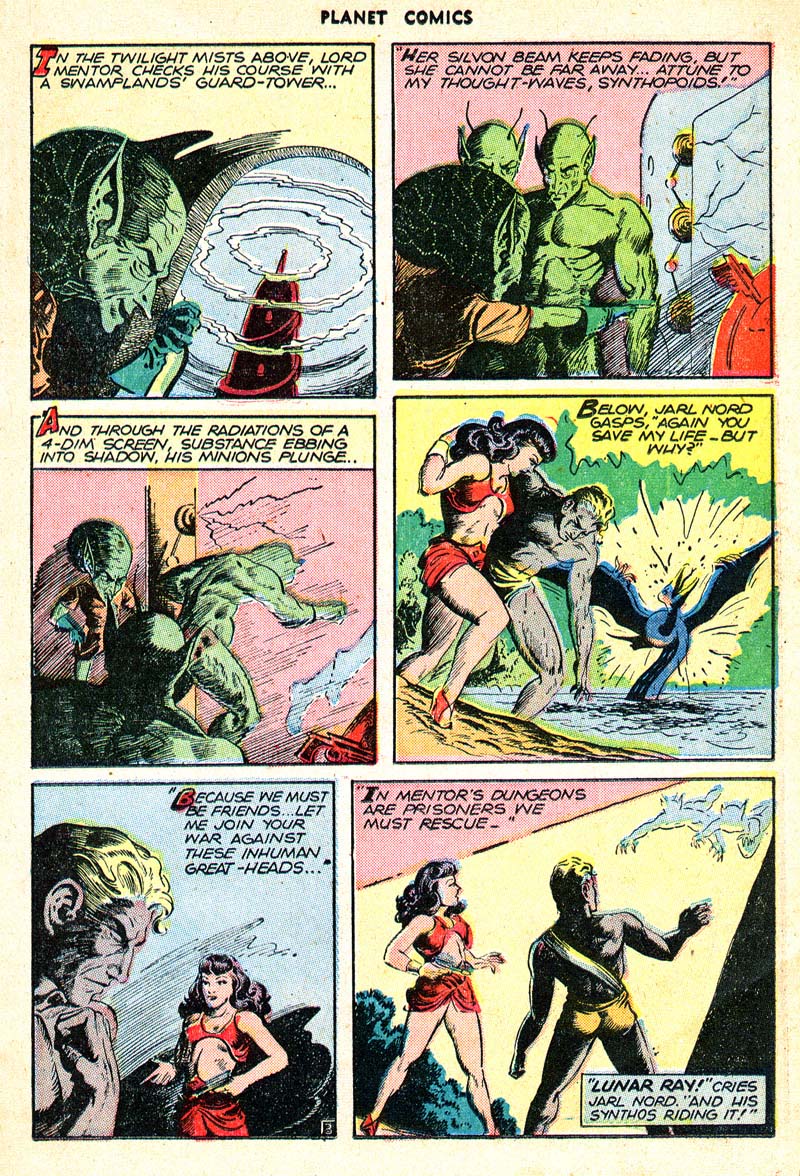 Planet Comics #45 (Fiction House), page 16. Public domain (US).