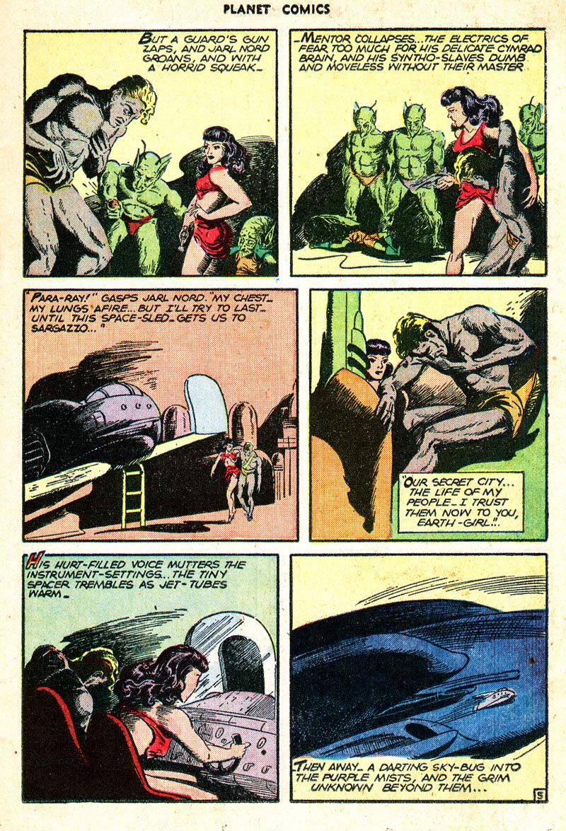 Planet Comics #45 (Fiction House), page 18. Public domain (US).